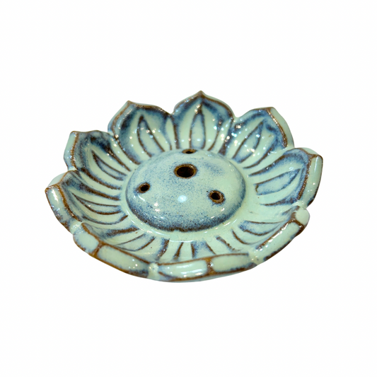 Glazed Lotus Incense Burner