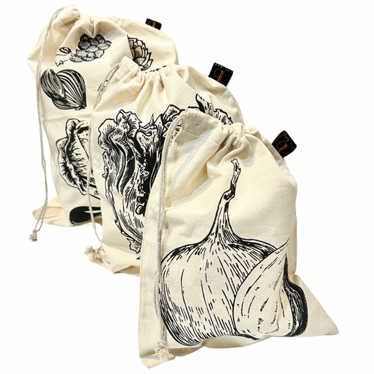 100% Cotton Produce Bags set of 3