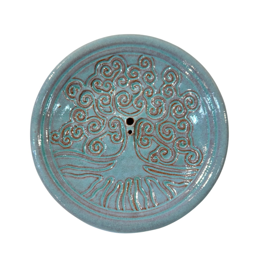 Glazed Tree of Life Incense Holder